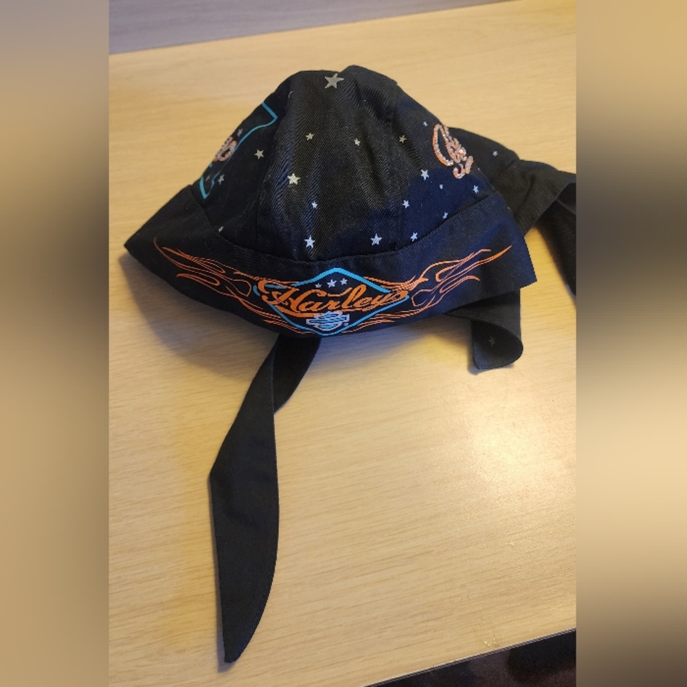 HARLEY 1 DAVIDSON Womans Skull Cap Do Dew Du Rag Jeweled Bedazzled Bling Bandana